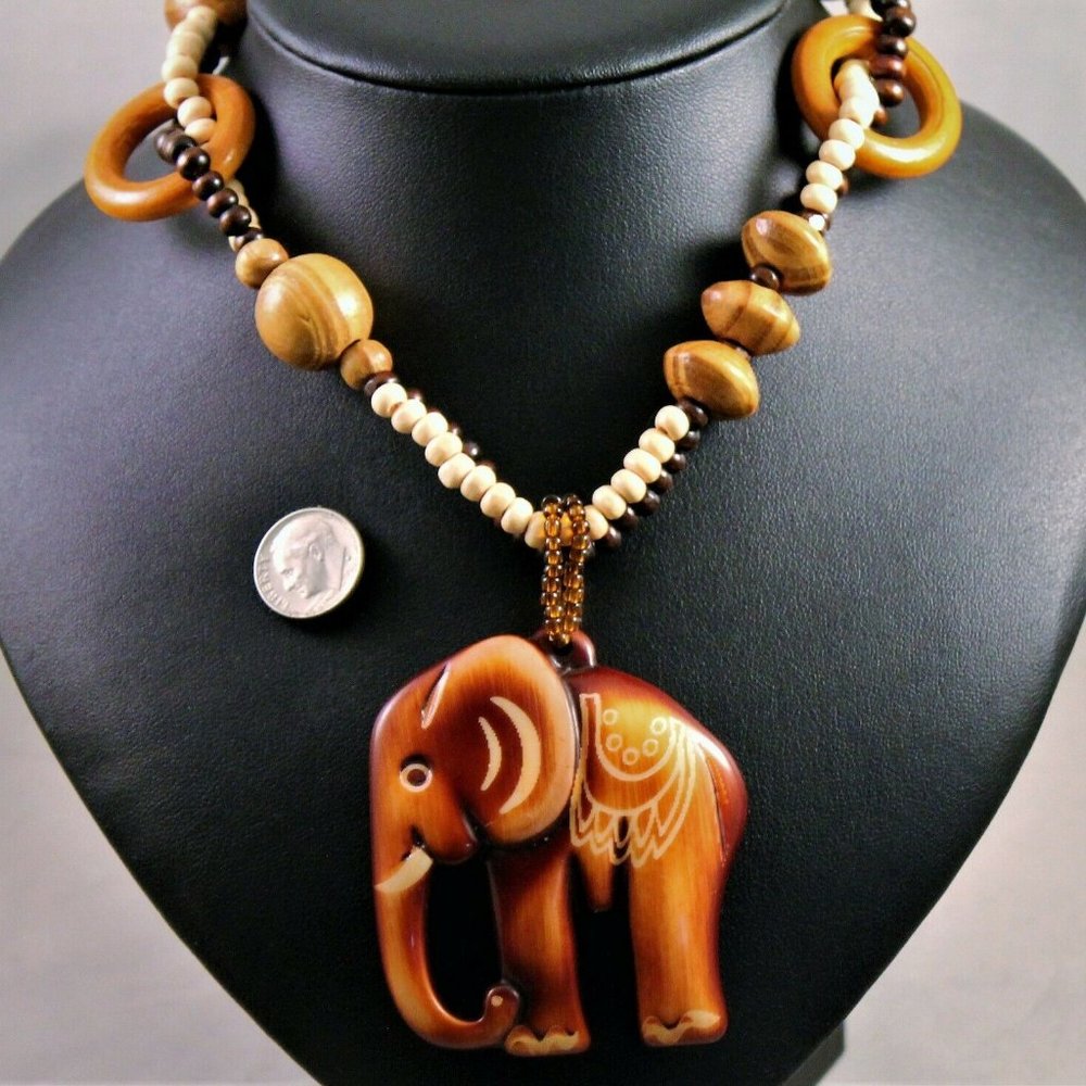 Large Elephant Statement Necklace - image 5